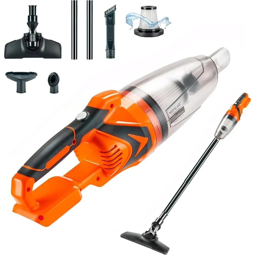 

Handheld Stick Vacuum Cleaner 10kPa Powerful Suction 4 Different Uses for Home Pets Floor Car, Compatible with 20V MAX Batteries