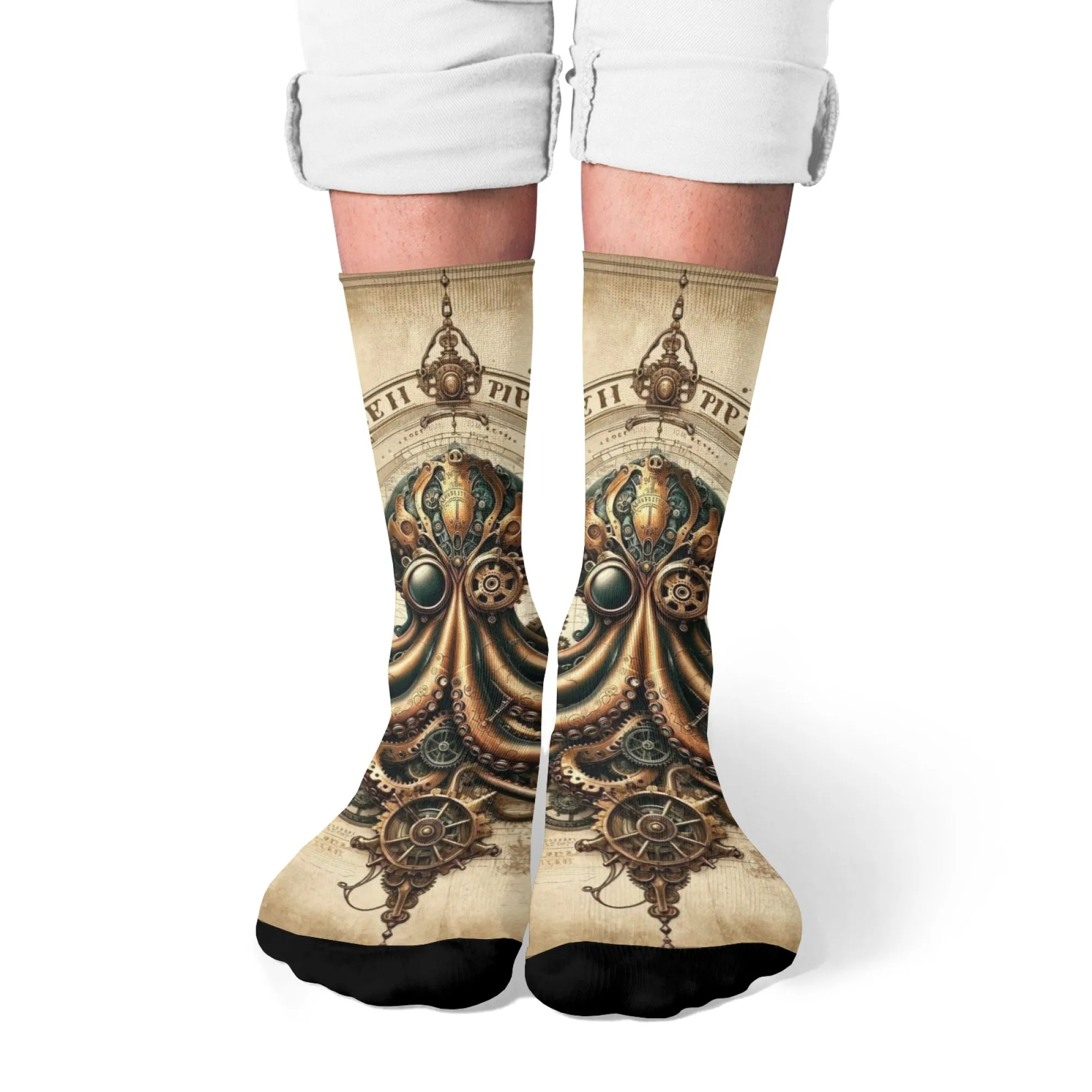 

Мужские носки с металлическим осьминогом в стиле стимпанк, винтажные модные повседневные спортивные носки, забавные носки в стиле хип-хоп, оригинальный подарок для вечеринки