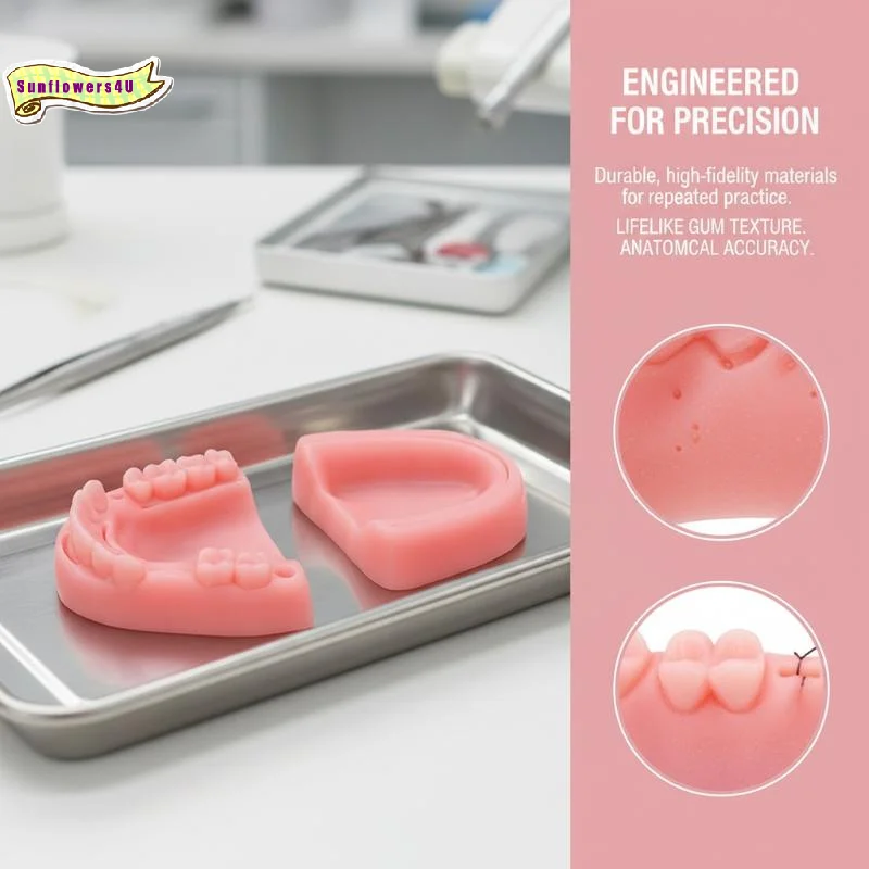 4pcs Oral Suture Simulation Model Dental Training Equipment Realistic Gum Teaching Tool for Medical School Students Learning