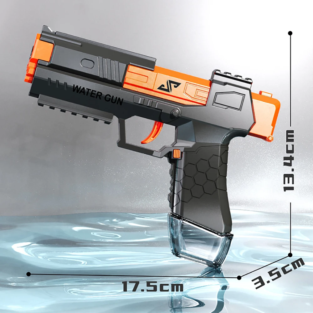 Pistola ad acqua con clip per caricatore estivo per bambini Pistola non elettrica Pistola giocattolo da spiaggia ad acqua con tiro completamente automatico ad alta pressione per bambini