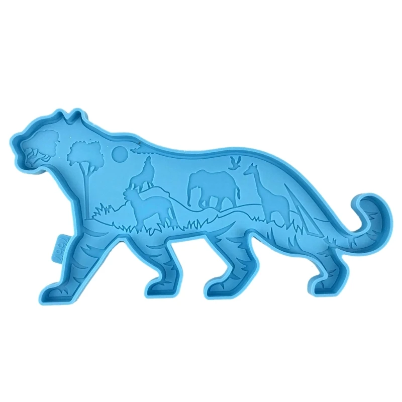 Molde de resina de tigre de silicona, molde de resina epoxi Animal para pared, decoraciones de armarios