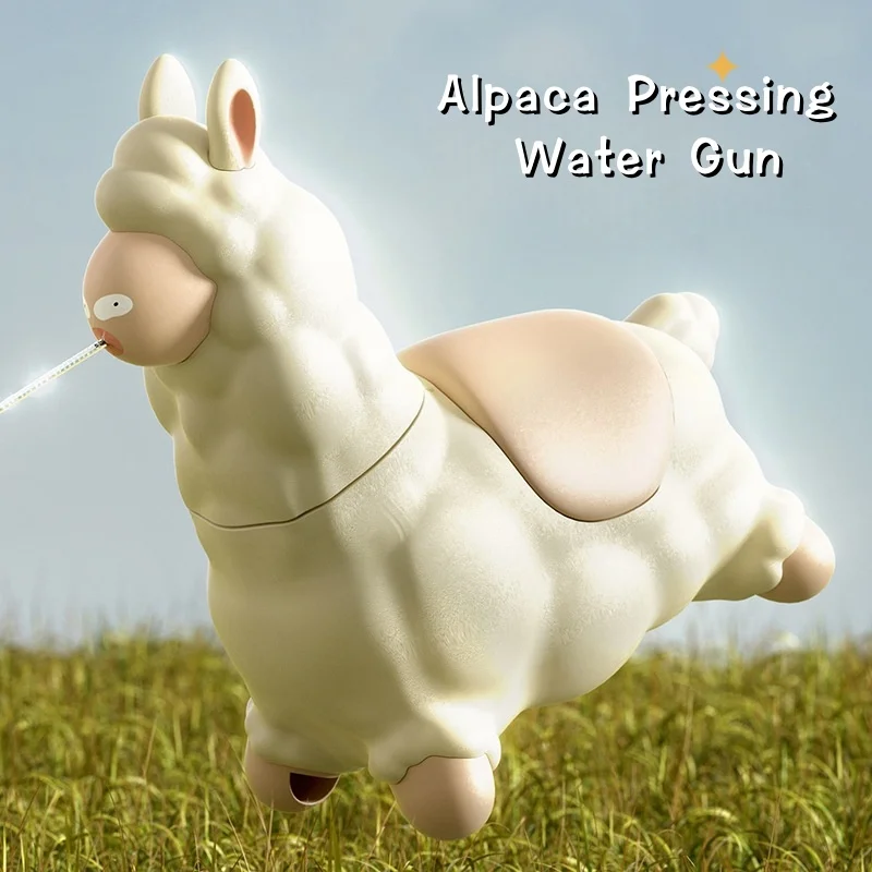 Alpaca pistola de água brinquedo das crianças portátil pulverização de água contínua sprinkler ao ar livre meninos meninas piscina jardim luta jogo presente