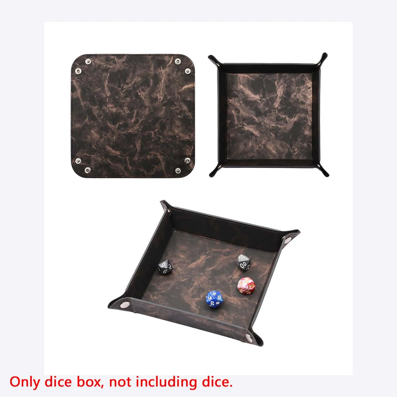 

1Pcs Leather Dice Cup Storage Box Dice Cup Four Corner Folding Dice Cup for D&D COC Role RPG DND Table Game