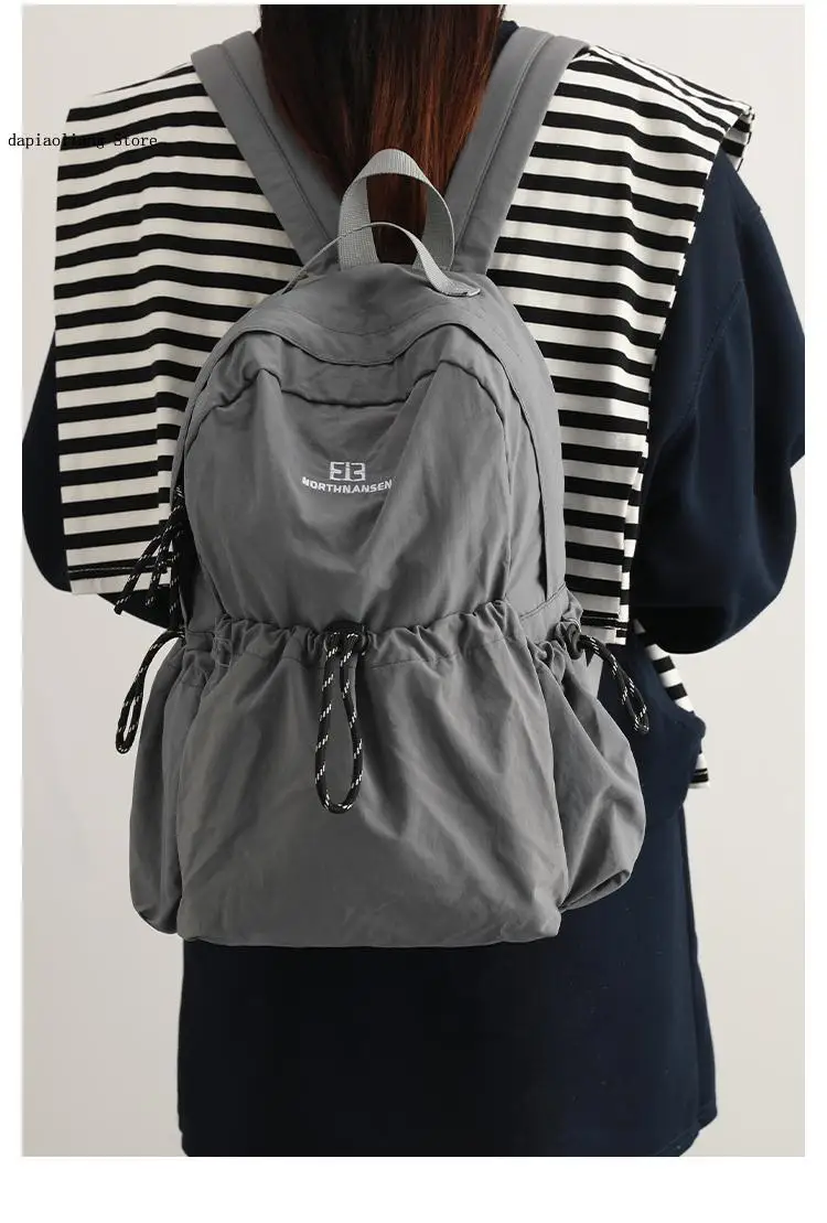 Travel Nylon Simple Commuting Casual Lightweight Sports Fitness Student Backpack Large Capacity Portable Bag for Women