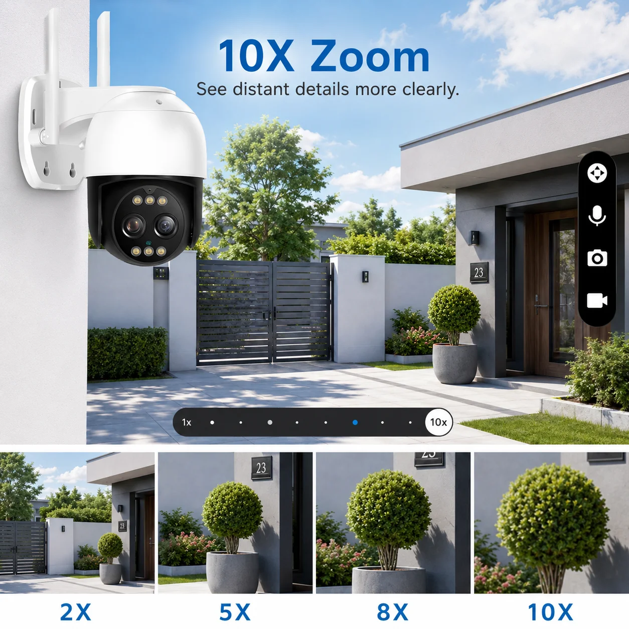 5MP 16CH WiFi NVR CCTV System with 8 Dual Lens PTZ Cameras Auto Tracking Two Way Audio 10X Zoom Outdoor Home Security EseeCloud