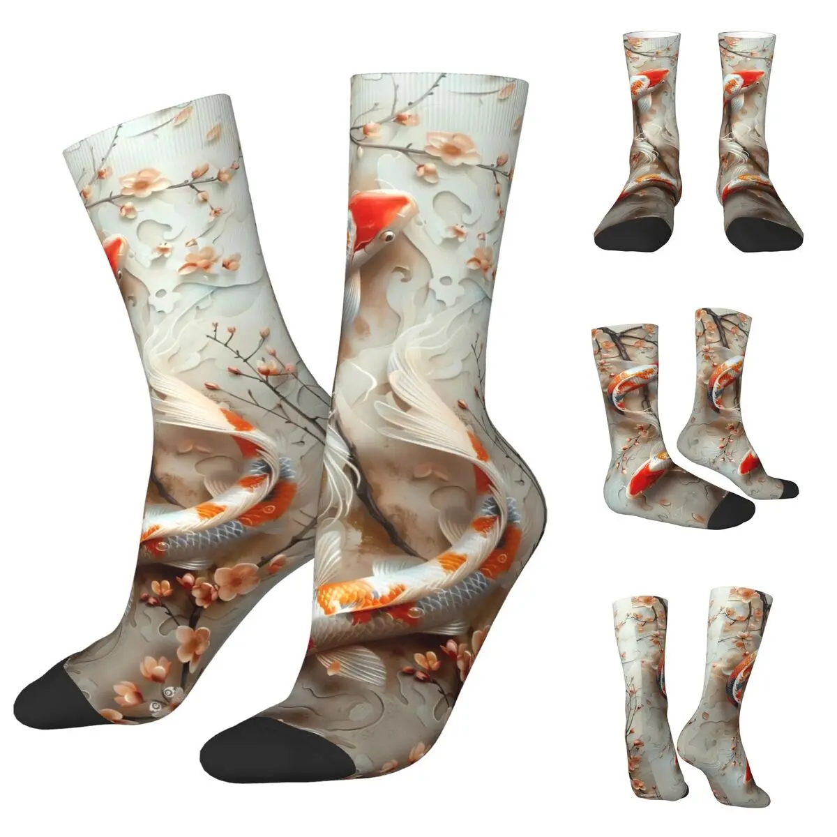 Chinese style Jade and Stone Diagram Colorful Paintings  cosy Unisex Socks,Warm Happy 3D printing Socks,Street Style Crazy Sock