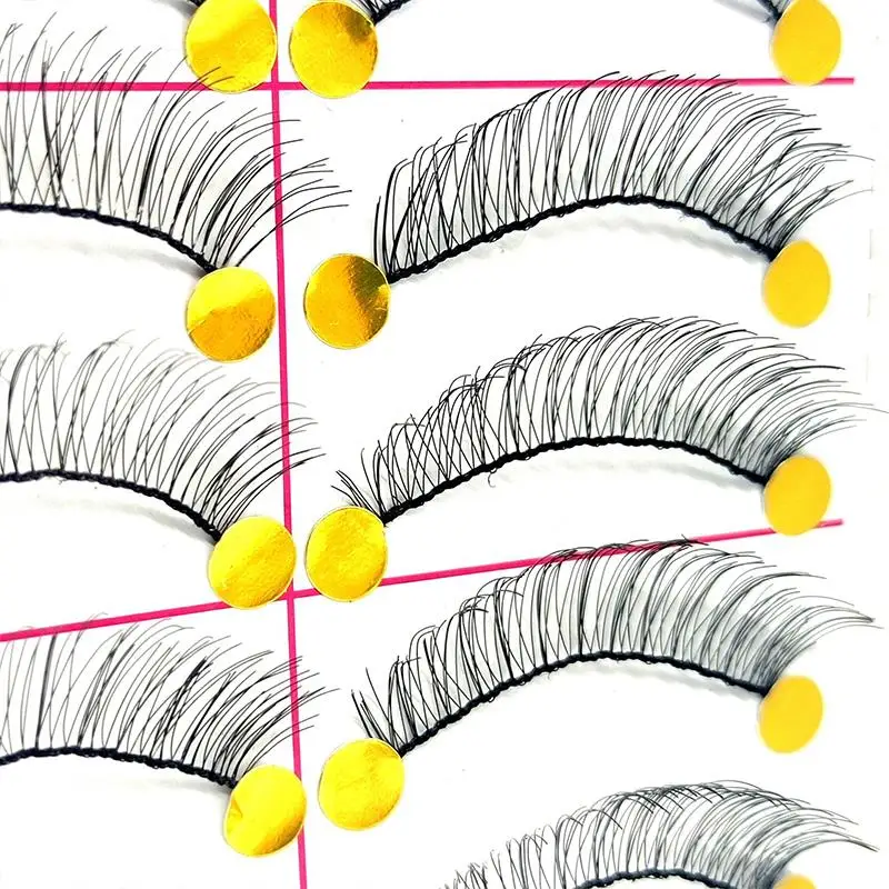 10 Pairs Valse Wimpers Natuurlijke Cross Lash Extension Piekerige Lange Zachte Haar Oogmake-up Herbruikbare Schoonheid Vrouwen Valse Wimper