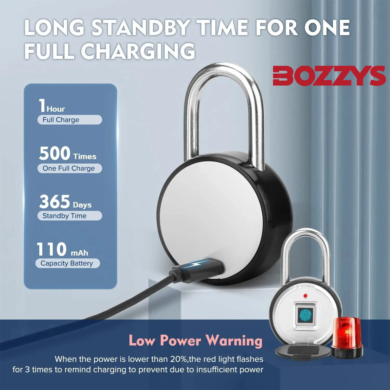 BOZZYS Tuya Fingerprint Lock Household Lock Mobile Remote Authorization Bluetooth Unlock Zinc Alloy Electronic Lock Waterproof