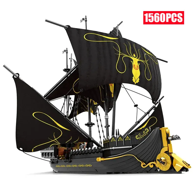 

The Silence Ship Model Building Blocks Moc 66022 Medieval Military Transport Creative Ornaments Boat Bricks Toy Gift Kids Boys