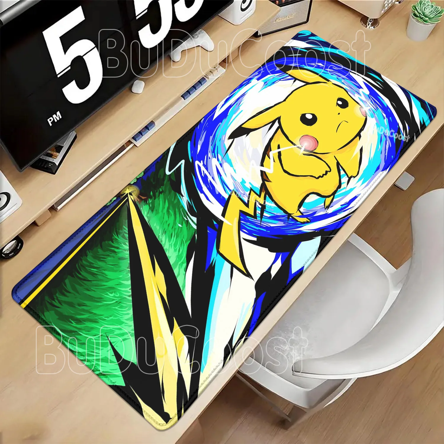Pikachu Pokemon Mouse Pad HD printing XXL Mousepad Lockedge Large Gaming Office Nonslip base PC Computer Gamer Keyboard Desk Mat