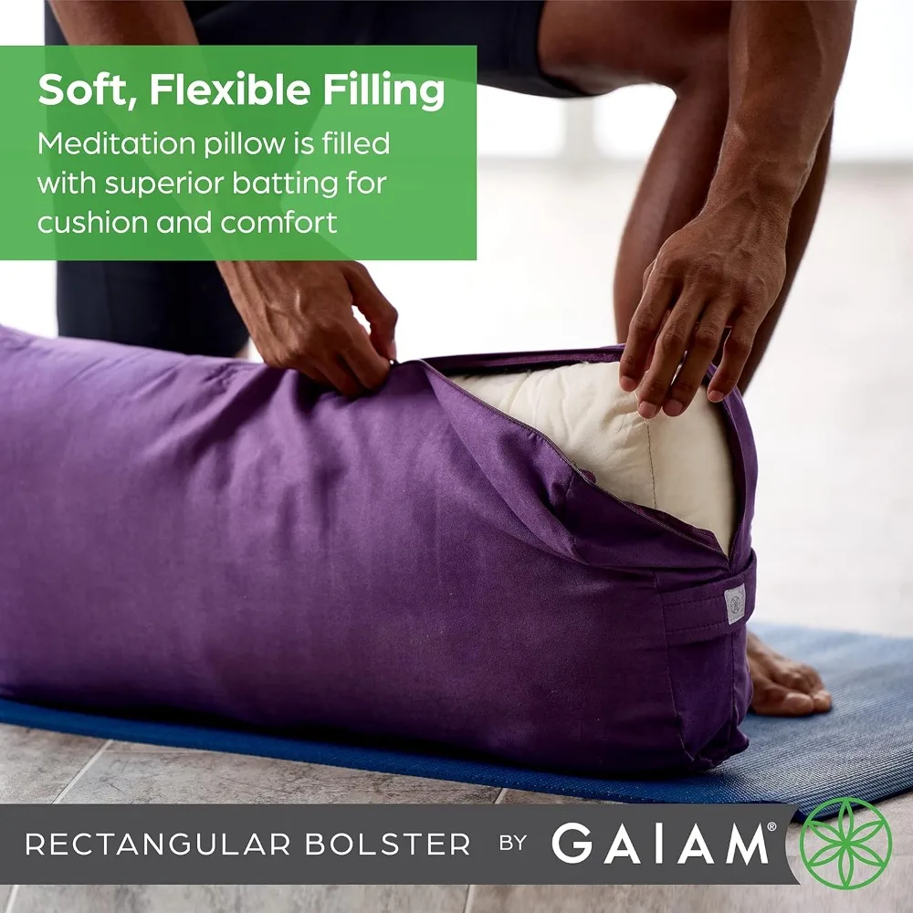

Yoga Bolster - Long, Rectangular Meditation Pillow - Supportive Cushion for Restorative Yoga and Sitting on the Floor