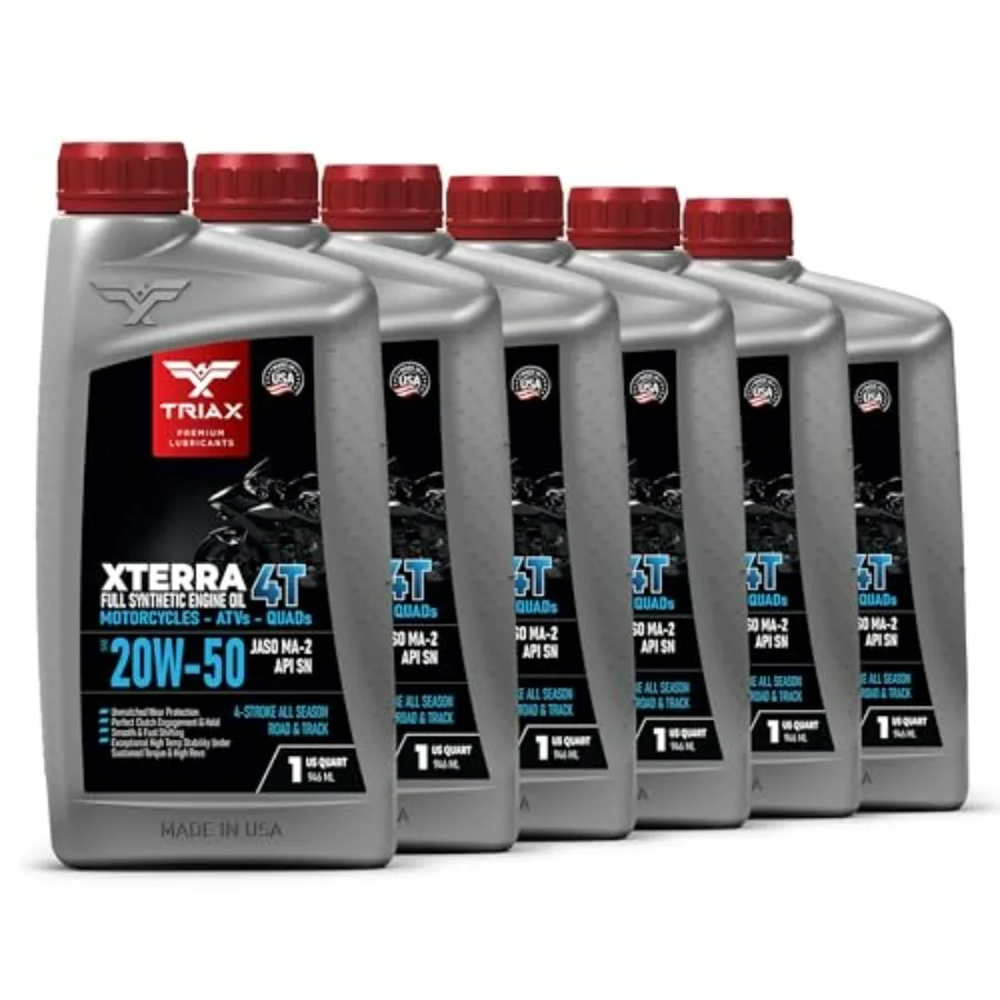 

Моторное масло XTerra 4T 20W-50 V-TWIN полностью синтетическое, превосходящее JASO MA2 API SL/SM/SN, всесезонное, 6 кварт (упаковка)