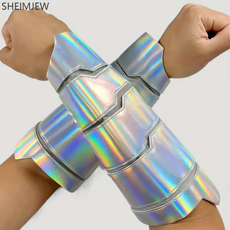 Średniowieczny Retro Rycerski Mankiet na Rękę Halloween Laserowy Kostium Akcesoria Zestaw Wiking Karnawał Cosplay Scena Biżuteria Rekwizyty