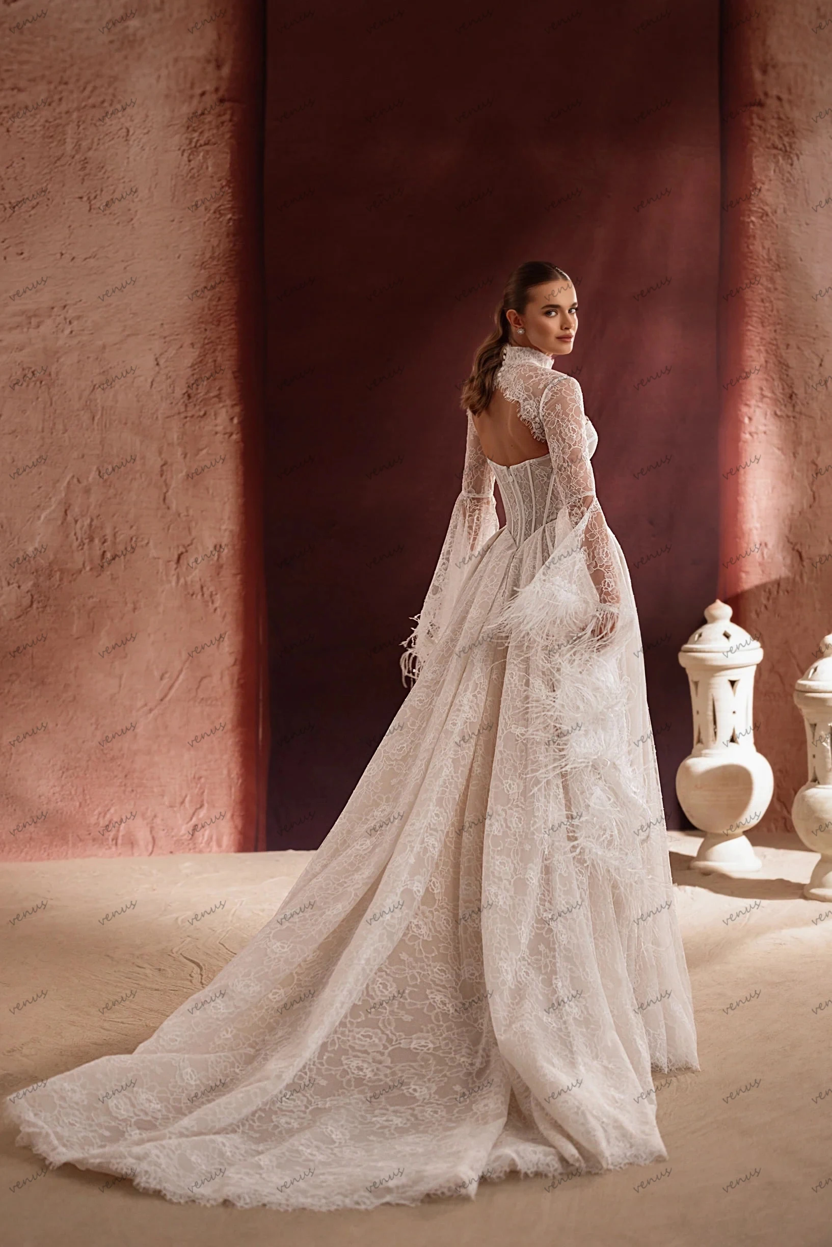 Vintage Wedding Dresses Bohemia Bridal Gowns Flare Sleeves Robes Elegant свадебное платье Luxury Vestidos De Novia Customized