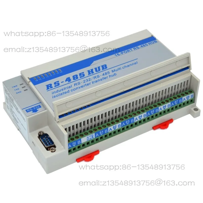 Lightning protection isolation type bidirectional 16-way 16-port RS485 hub sharer, distributor, splitter