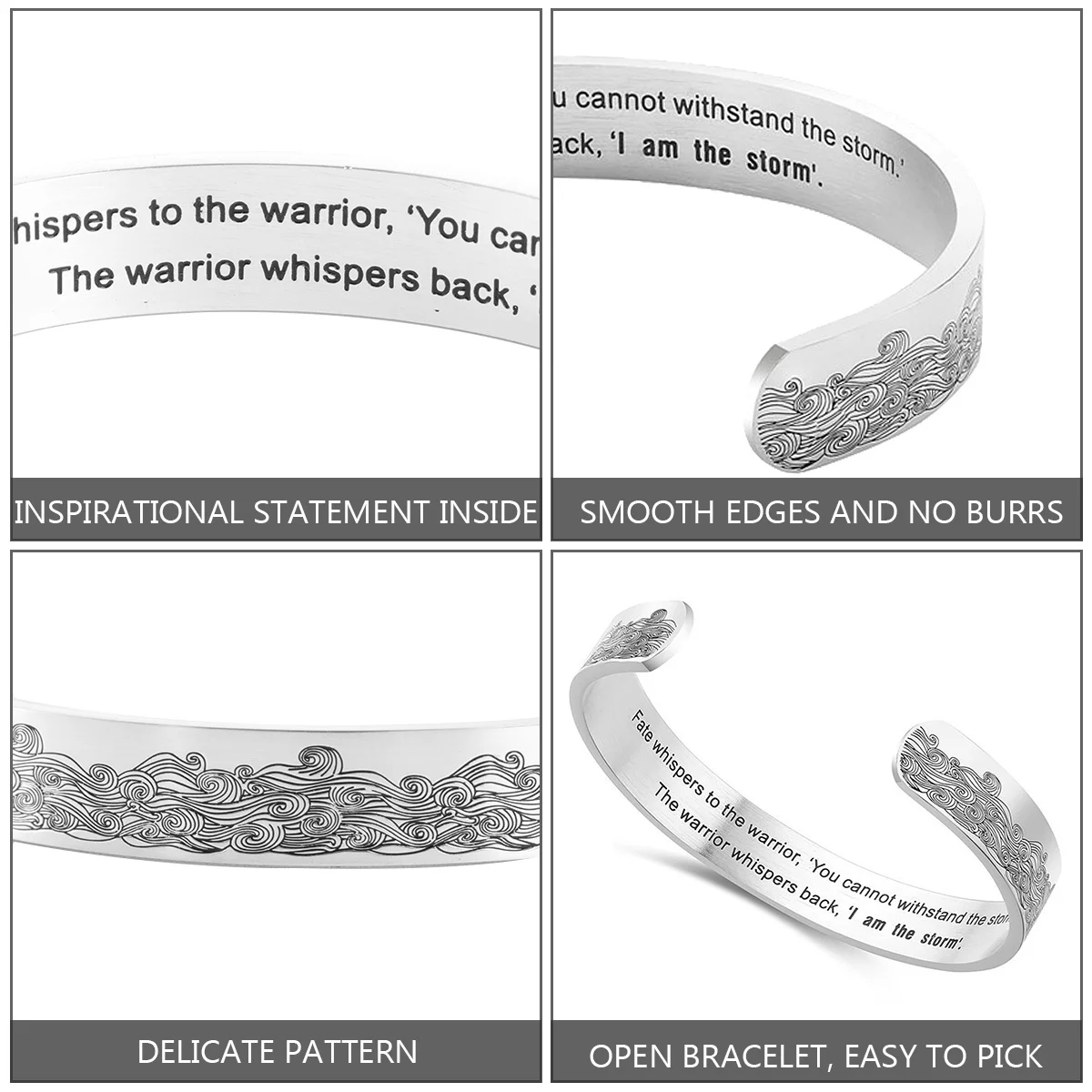 

Titanium Steel Bracelet For Women Men Silver Adjustable Opening Smooth Lightweight Durable Simple Bracelet Personalized