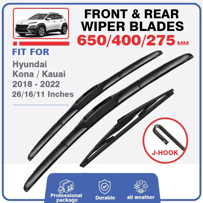 

Front Rear Windshield Windscreen For Hyundai Kona N Hybrid Wiper Blades 2017 2018 2019 2020 2021 2022 Kauai Car Auto Accessories