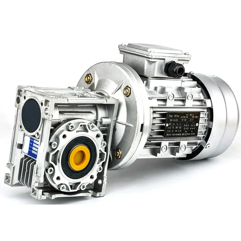 NMRV040 Gearbox Reducer Worm Gear 11/14Mm Input 18Mm Output Rasio 5:1 Hingga 100:1 untuk 60/80/86/90/104Mm Flange Stepper Servo Motor