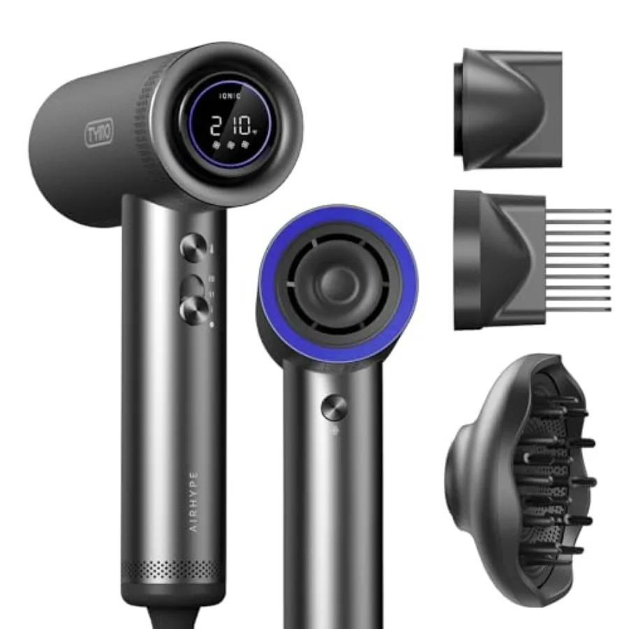 

Hair Dryer with Diffuser for Women - 1500W Professional High Speed Blow Dryer with Comb 110 000RPM Fast Dry 200 Million Ionic H