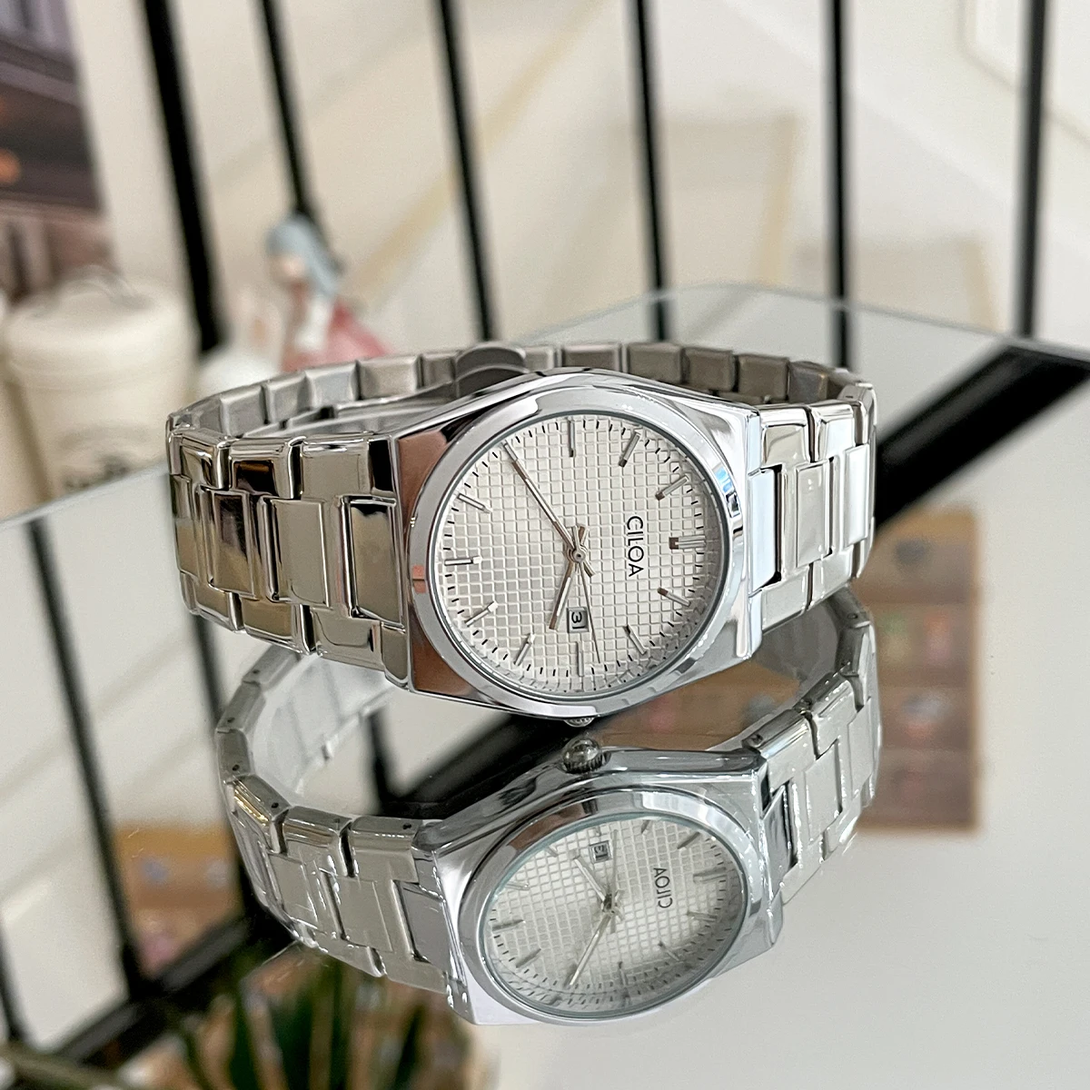 

CILOA Новые женские элегантные и модные водонепроницаемые кварцевые часы из нержавеющей стали