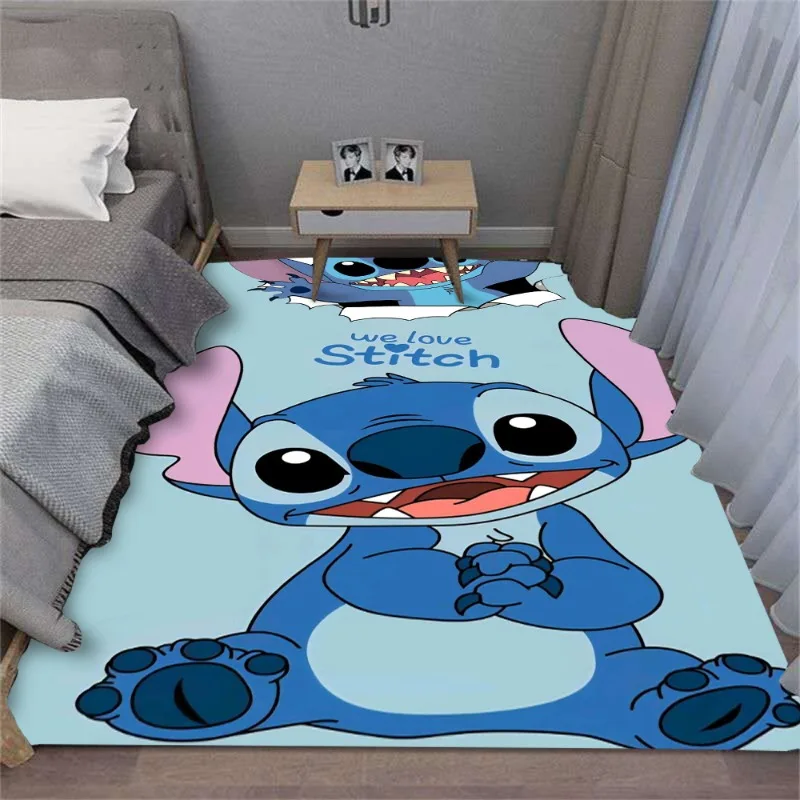 

MINISO Disney Starry S-titch Anime Area Rugs Carpets Home Living Rooms Children's Kids Bedroom Floor Non-slip Mats Sofa Doormat