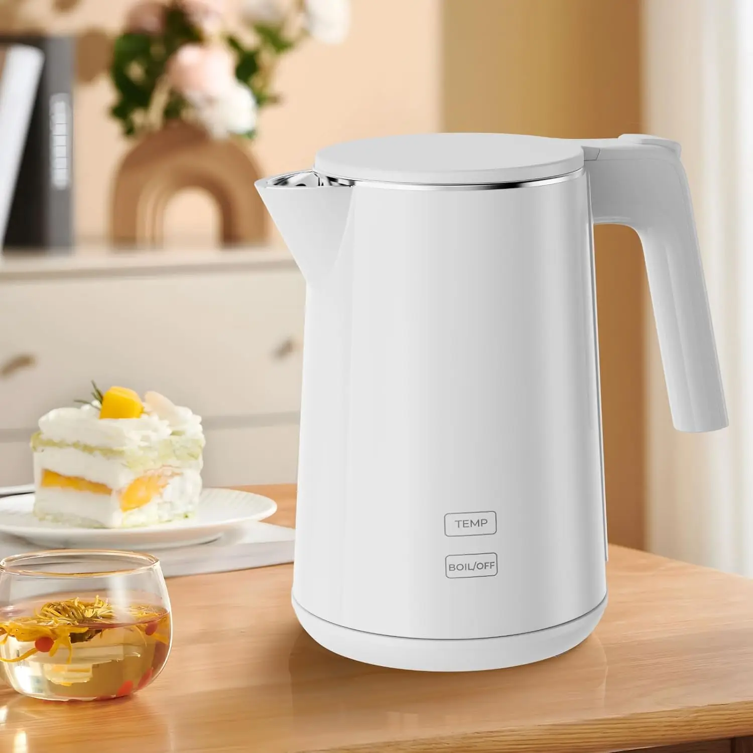 

1.0L Electric Kettle with 7 Temp Settings, Fast Boil, Auto Shut-Off, Cool Touch Exterior for Home Use