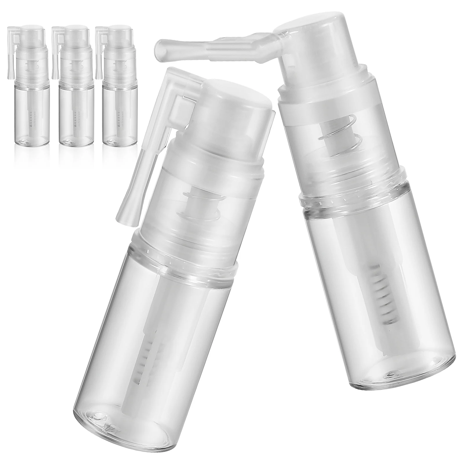 

5 pcs 14ml Plastic Powder Spray Bottles Long Nozzle Refillable Containers Hair Fiber Dispenser Dry Shampoo