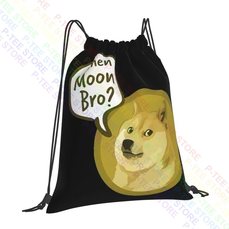 Crypto Dogecoin Doge Coin When Moon Drawstring Bags Gym Bag Newest Backpack Sports Bag Large Capacity