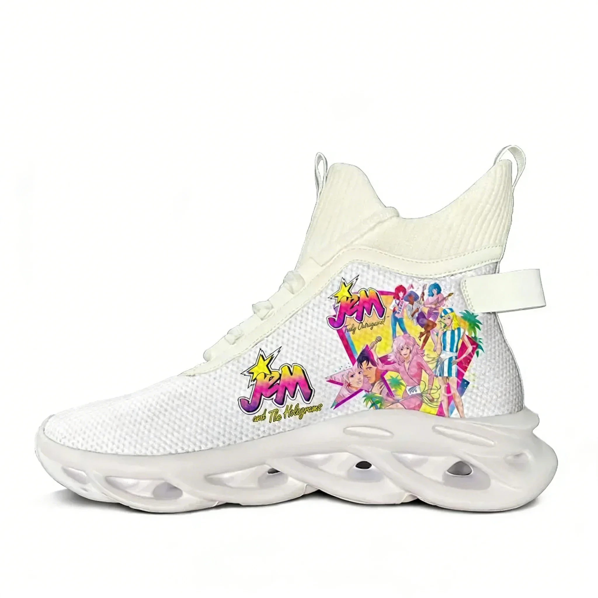Jem and The Holograms High Top Flats Sneakers Mens Womens Sports Running Shoes Sneaker Lace Up Mesh Footwear Custom Made Shoe