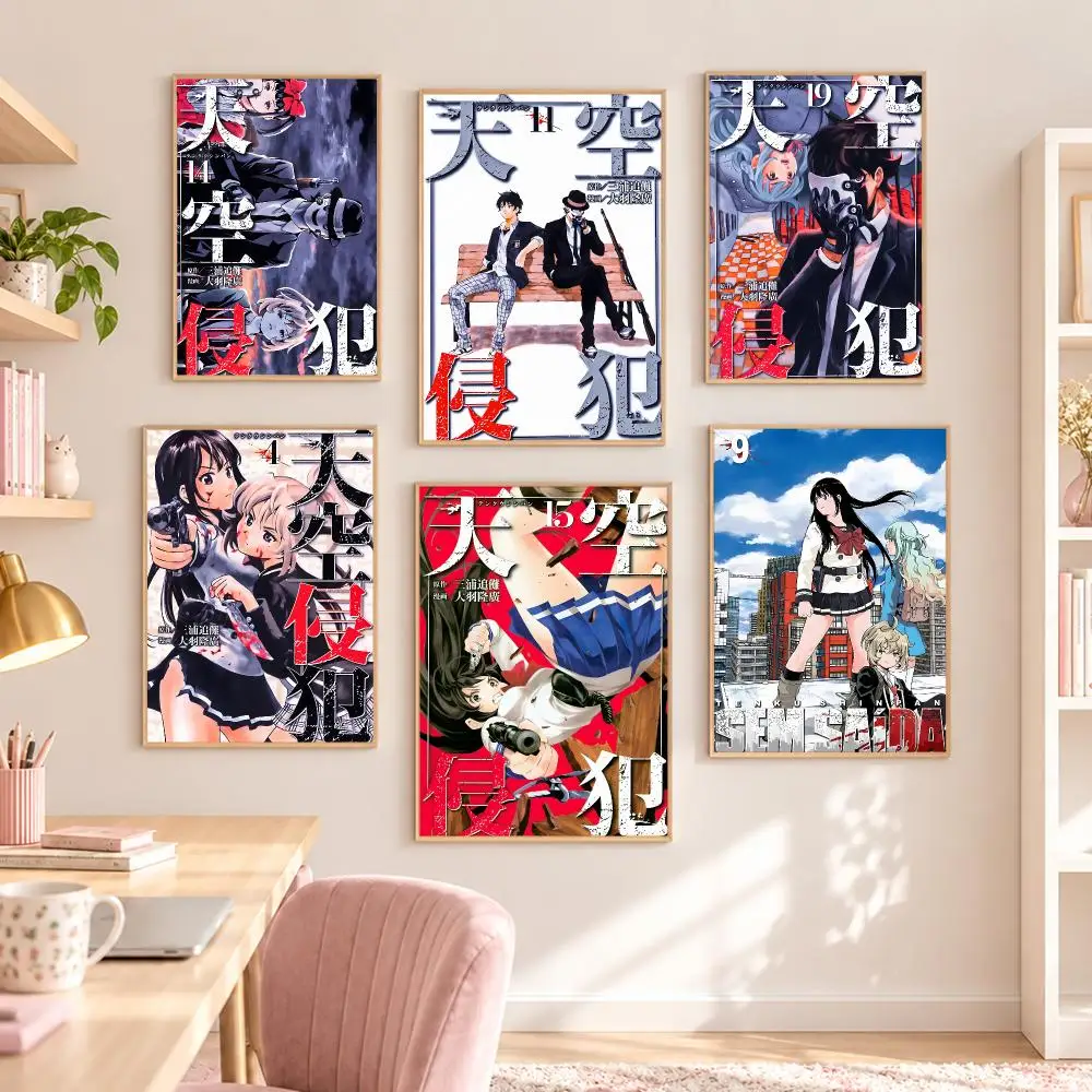 High-Rise Invasion Anime Poster Self-adhesive Waterproof Paper Sticker Coffee House Bar Room Wall Decor
