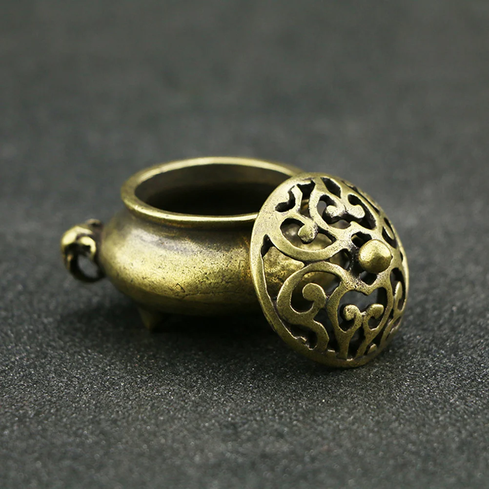 

1Pcs Exquisite Brass Incense Burner Aroma Diffuser Decorative Censer Adornment for Home Office Bedroom Living Room Study