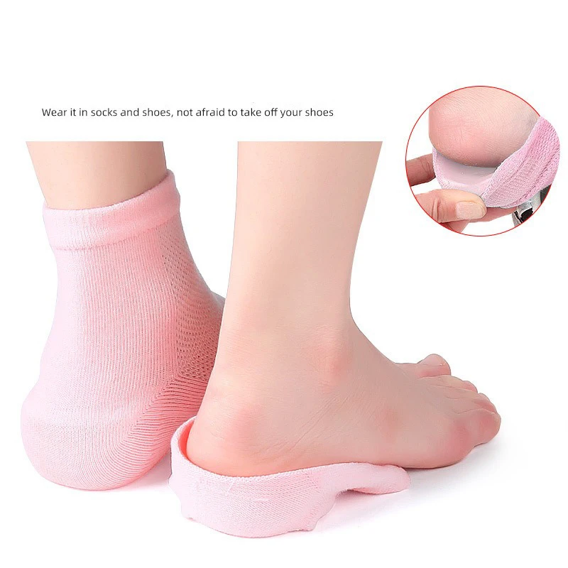 Male and female invisible height increasing sock pads universal sports heel cover anti slip SEBS half pad thickened sock covers