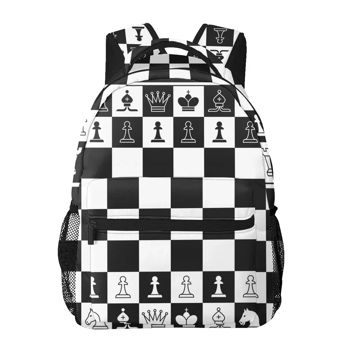 Men Woman Backpack Black and White Chess Board Schoolbag for Female Male 2023 Fashion Bag Student Bookpack