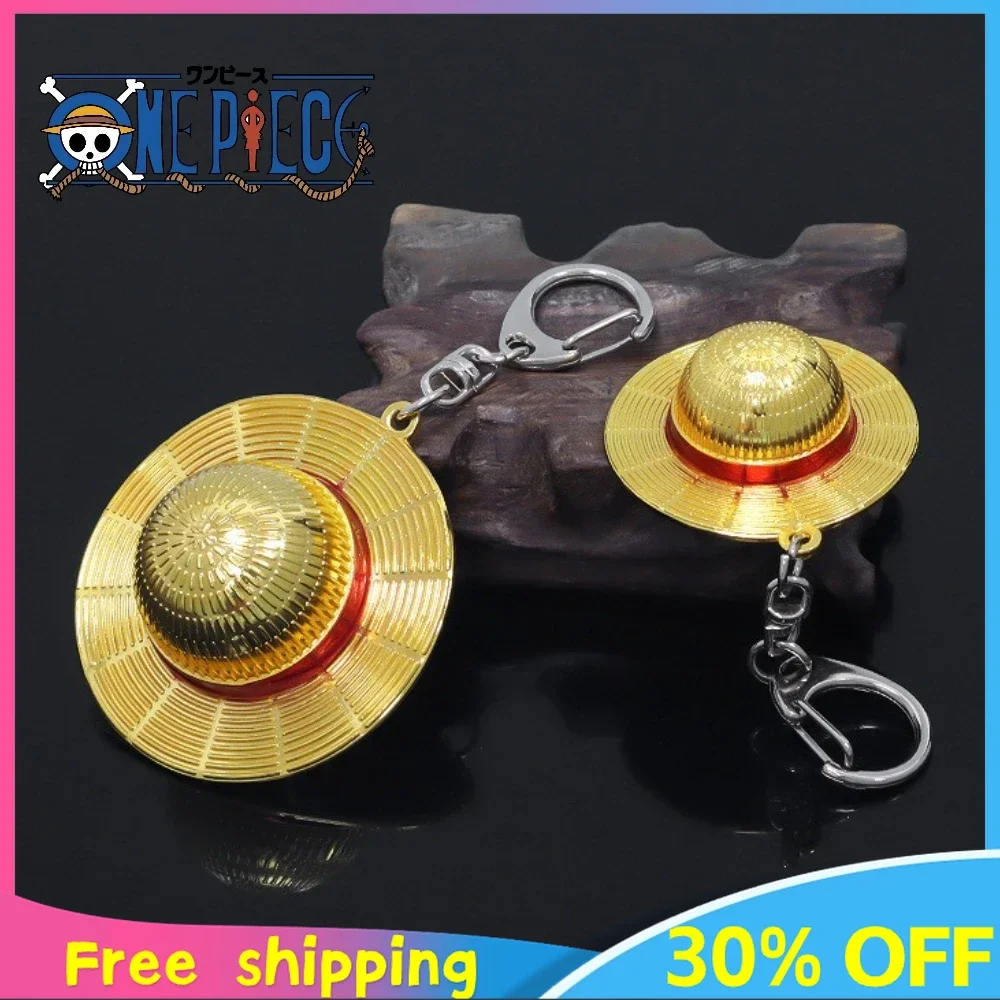 

3cm One Piece Monkey D. Luffy Straw Hat Anime Figure Keychain Peripheral Metal Model Collection Birthday Gifts Toys Kids Game