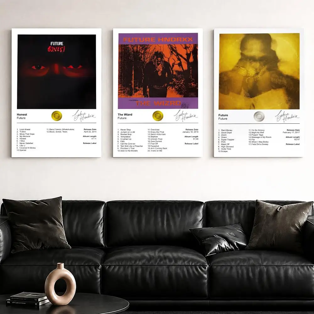Rapper Album F-Future Framed Wall Painting Ready to Hang Canvas Poster for Bedroom Living Room Hallway Home Decor Gift