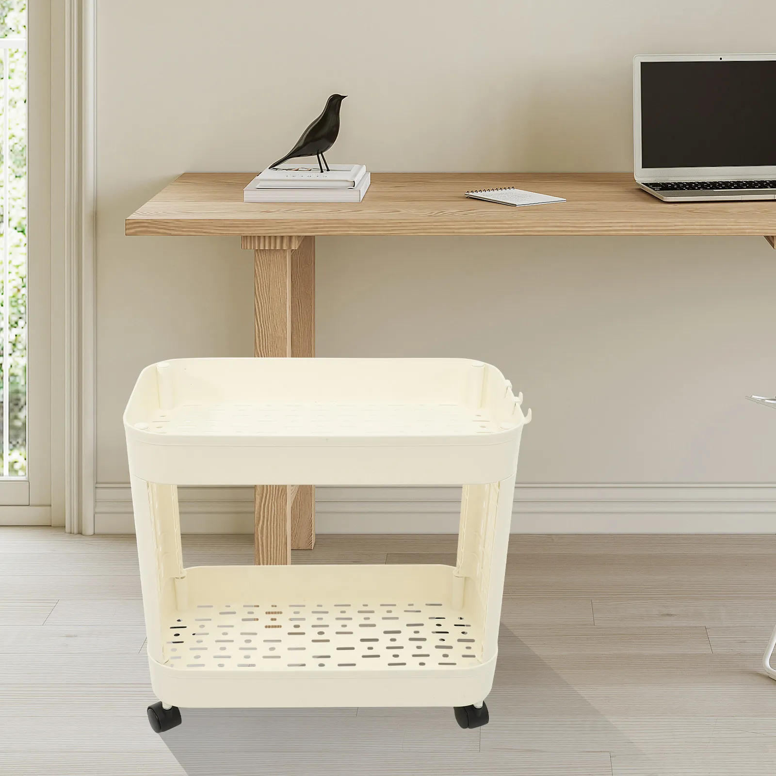 

Rolling Storage Cart Multi-Layer Plastic Organizer Shelf for Kitchen Bathroom Bedroom Large Capacity Snack Spice Bottle Holder