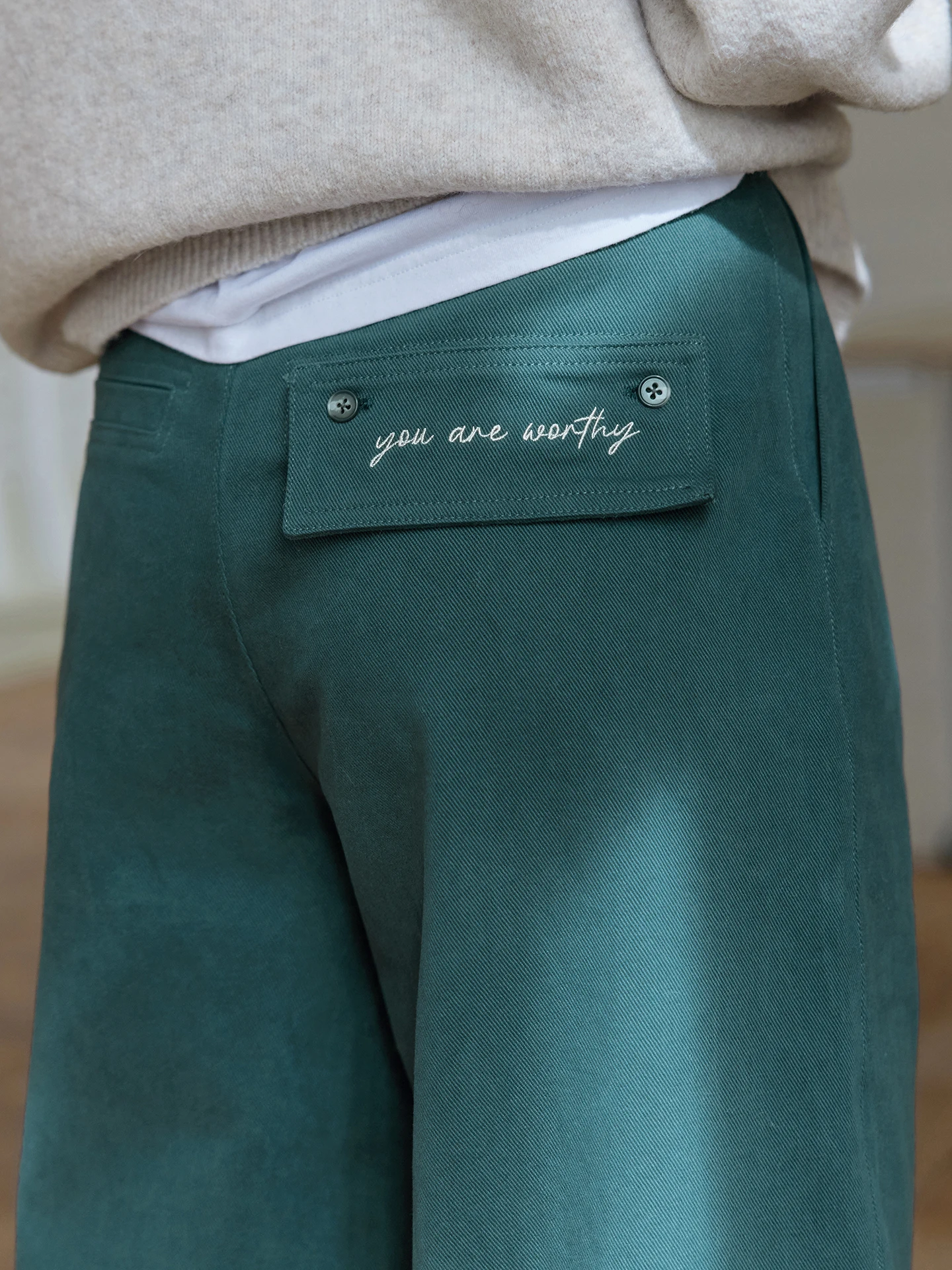 

High Waist Casual Pants Mlife Pine een Embroidered Letter Wide Leg Pants Women's Winter Loose Fit Comfortable Trousers