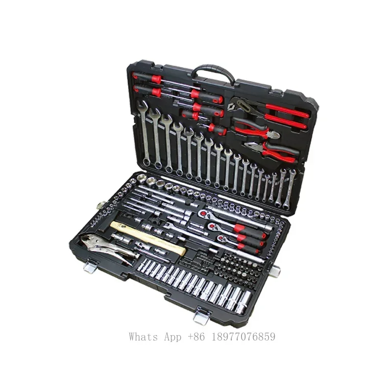 Top Quality Hand Tool Kit 180 Pcs 1/4 & 3/8 & 1/2 Drive Tool Set Combination Socket Set