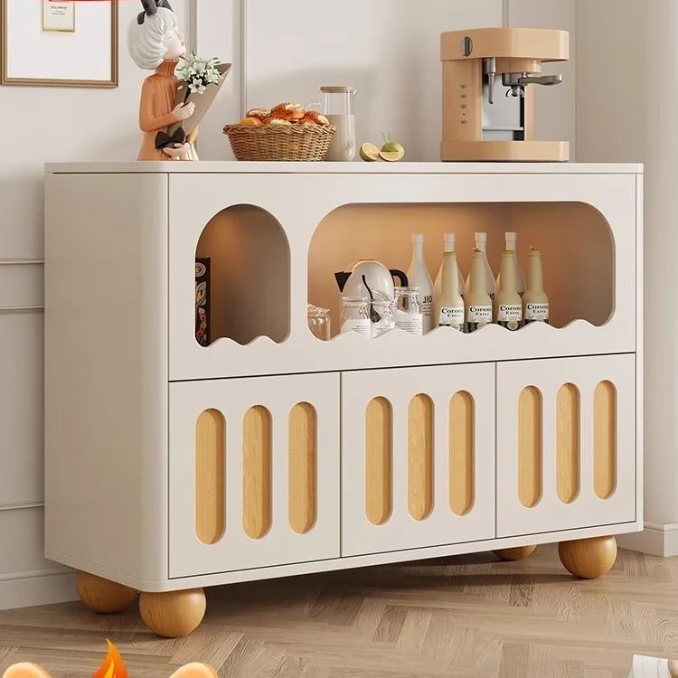 

Modern, simple, log, cream style, side cabinet, living room, household, against the wall, light luxury