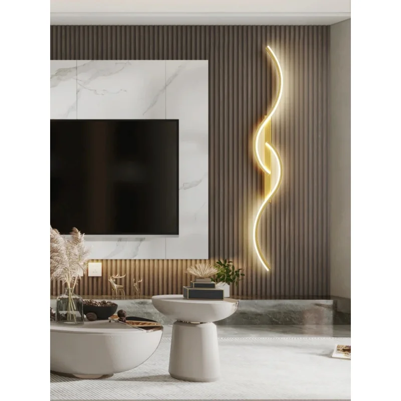 

Gold LED Wall Light Modern Design Long Stick Simple Nordic Style Decor Indoor Background Wall Lamp for LivingRoom Bedroom Stairs