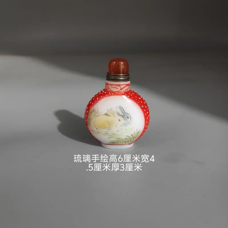 

Ancient Chinese Beijing collection, pure hand-painted, glass, snuff bottle