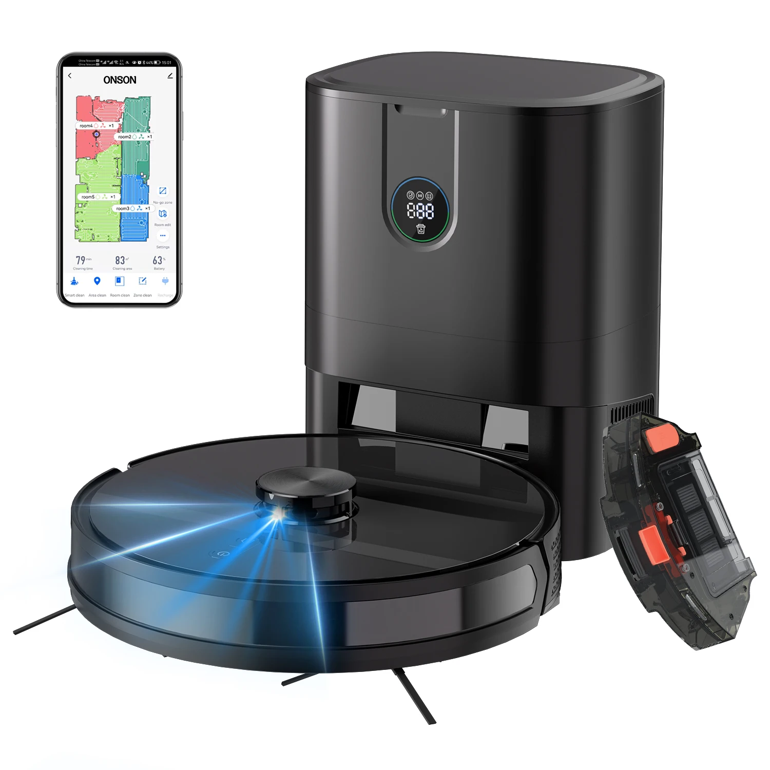 

Intelligent Household Robot Vacuum Cleaner Self-Emptying Feature Aspiradora Automatic Cleaning Mopping HEPA Filter Wet Dry