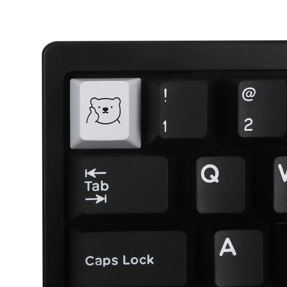 Bear aluminum alloy esc enter electrophoresis process personalized gift keycaps suitable for mechanical keyboard