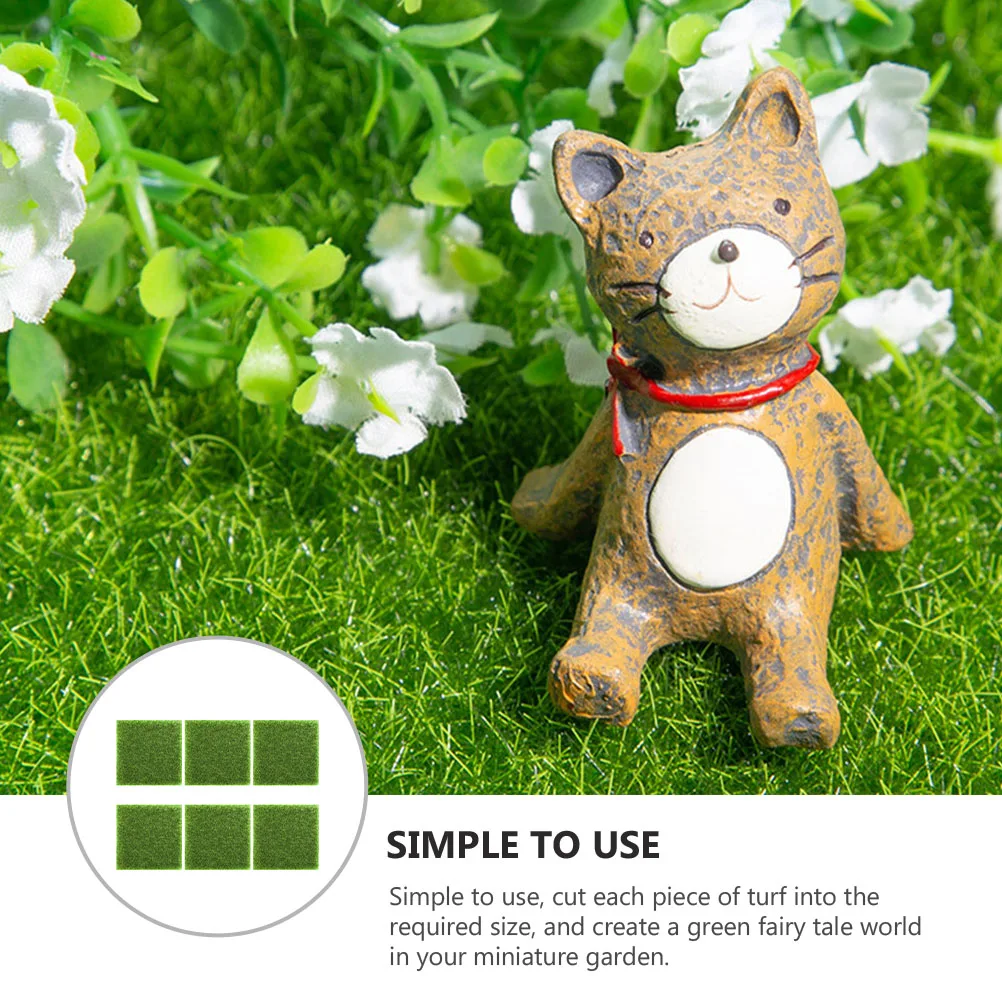 

6pcs Artificial Turf Grass Lawn Garden Decoration Micro Landscape Adornment Pvc Grass Green Fake Plants For Home Decor Office