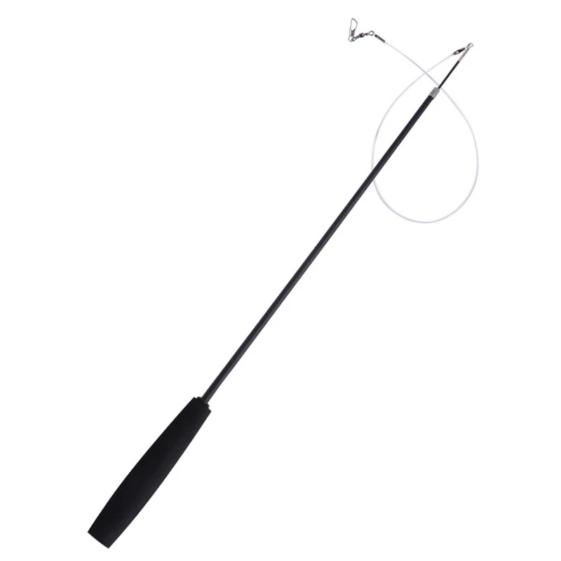 Lovely Cats Green Toy Cats Wand Toy Fishing met groene veren voor binnen Katachtigen spelen veren