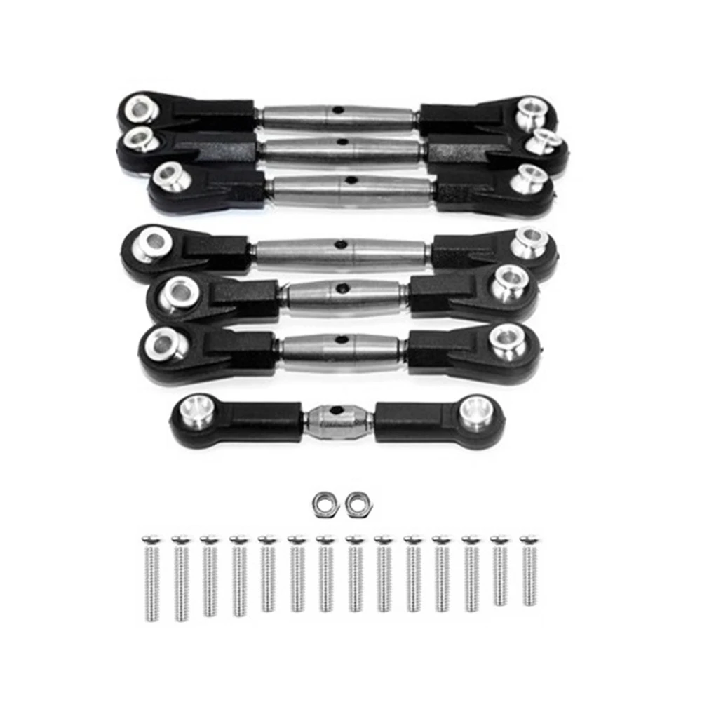 7Pcs Steel Steering Link Rod Linkage Servo Rod Set for TT-02B TT02B 1/10 RC Car Upgrade Parts Accessories