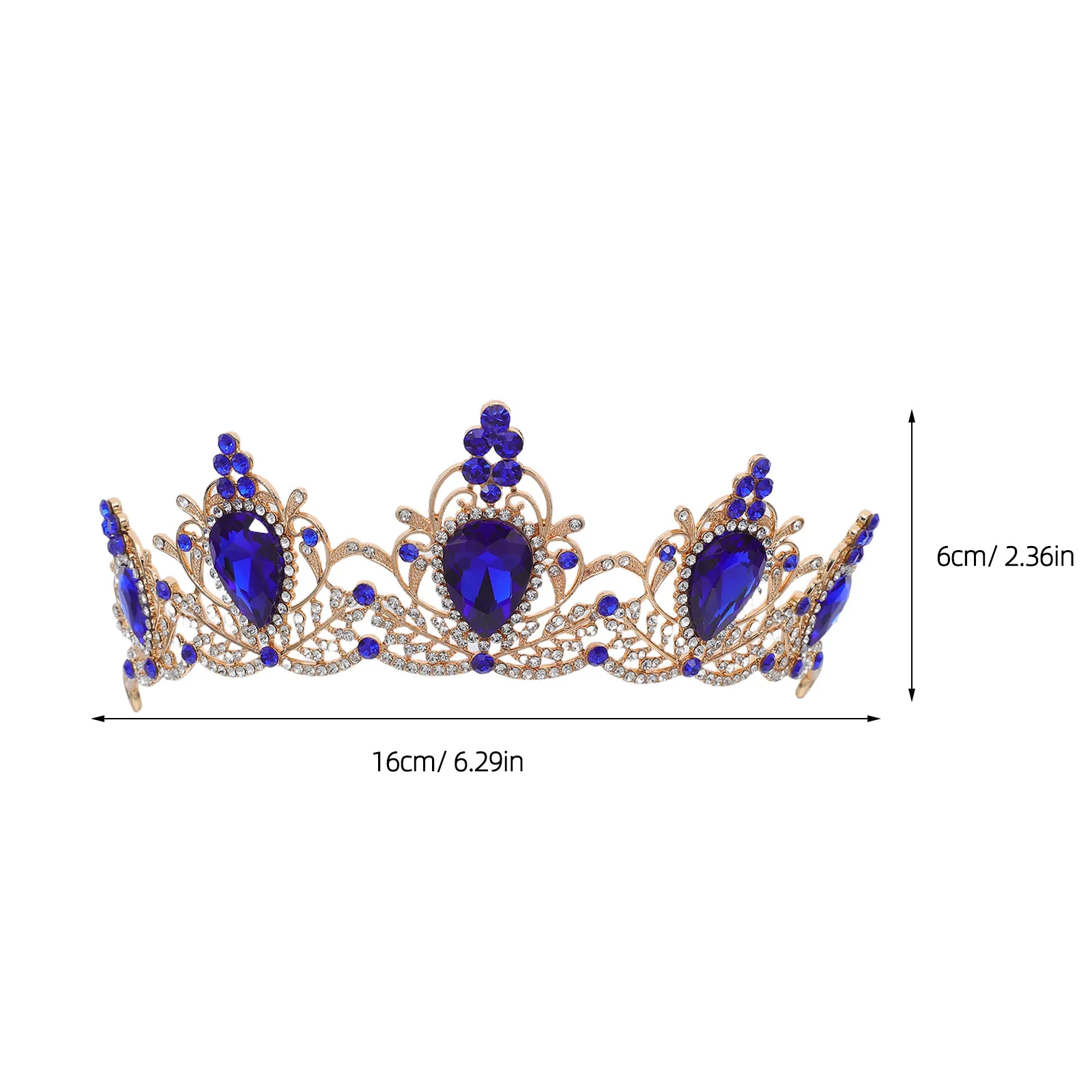 1 Piece Vintage Crown Hair Accessory for Women Wedding Bridal Party Prom Evening Dress Decor Romantic Elegant Headpiece Jewelry view 6