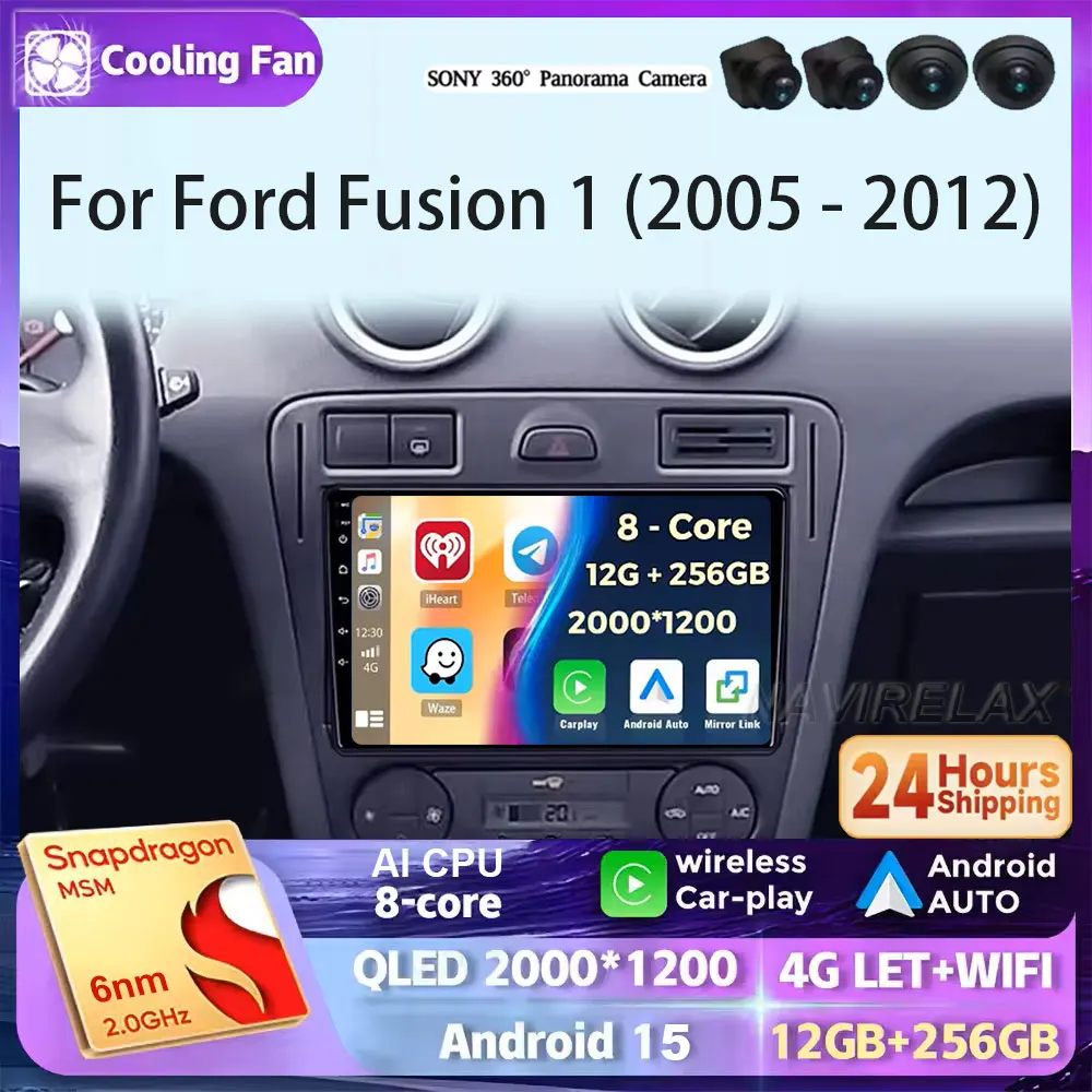 

Android 15 для Ford Fusion 1 2005-2012 Carplay Авто Радио Мультимедийный Видеоплеер Навигация GPS Без 2Din 2 Din DVD DSP 4g