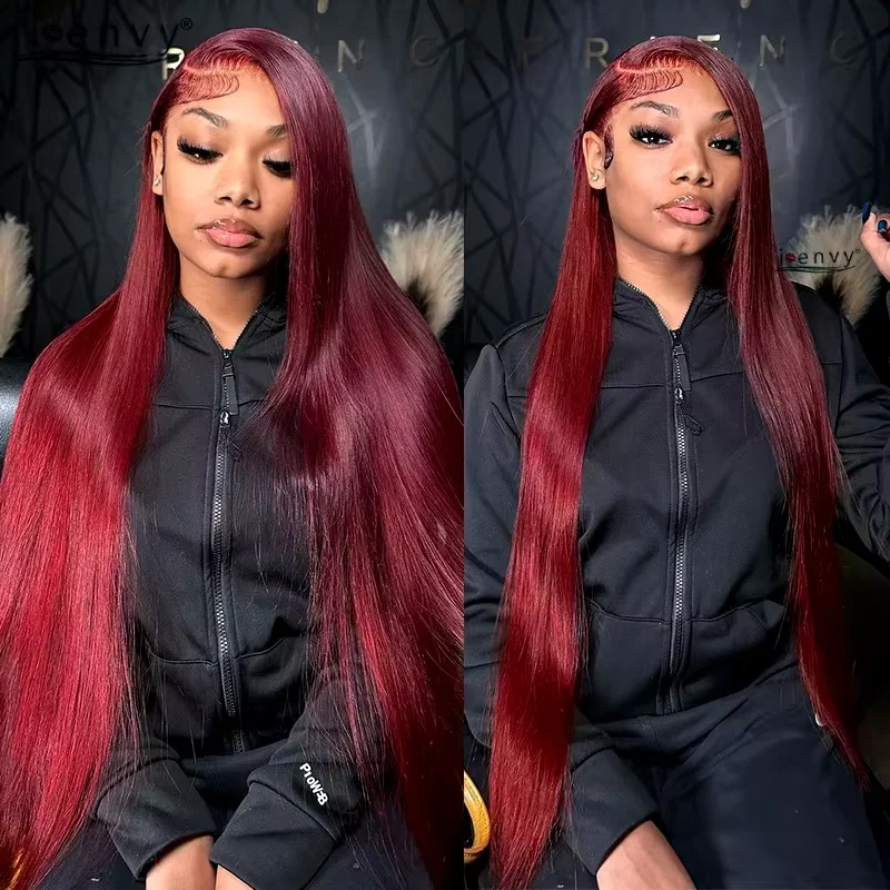 

Straight 13x4 HD Lace Front Wig 99J Red Burgundy Colored Human Hair Wigs HD 13x6 Lace Front Human Hair Wigs 250 High Density