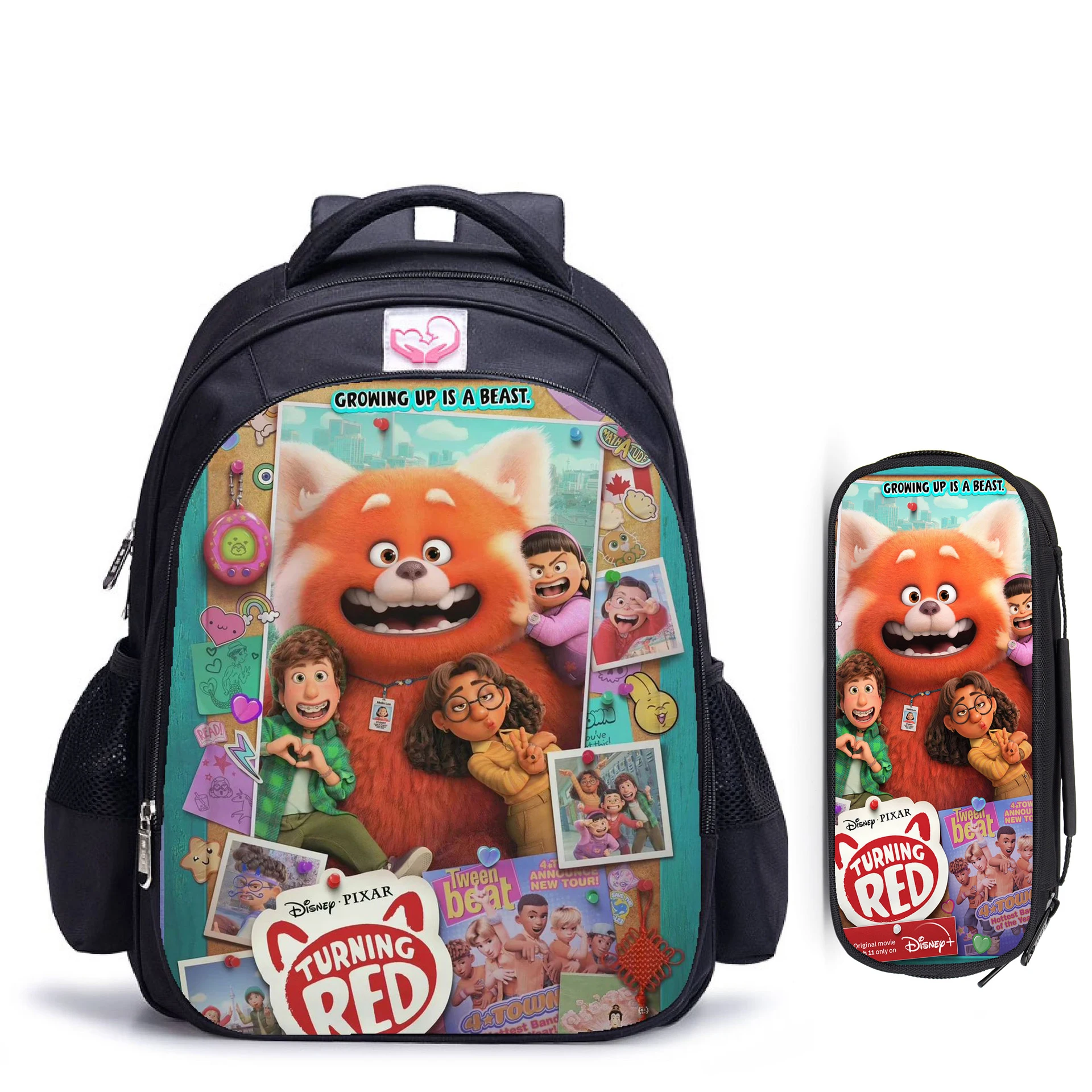 

16 Inch Disney Turning Red Children School Bags Orthopedic Backpack Kids School Boys Girls Mochila Infantil Cartoon Bags